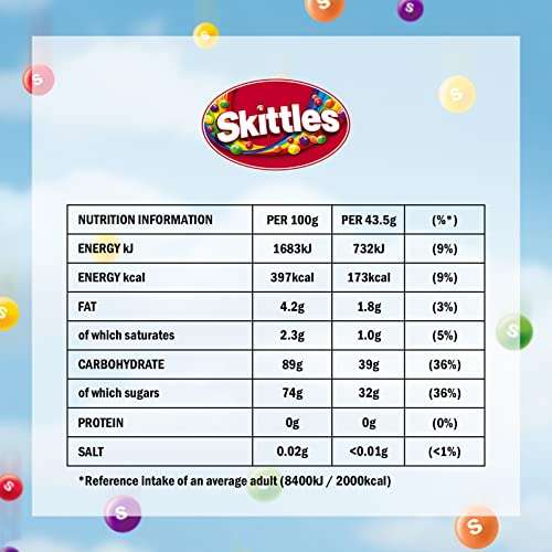 Skittles Vegan Sweets, Fruit Flavoured Bulk Sweets Bag, 1kg £6.43 / £5.79 Subscribe & Save @ Amazon