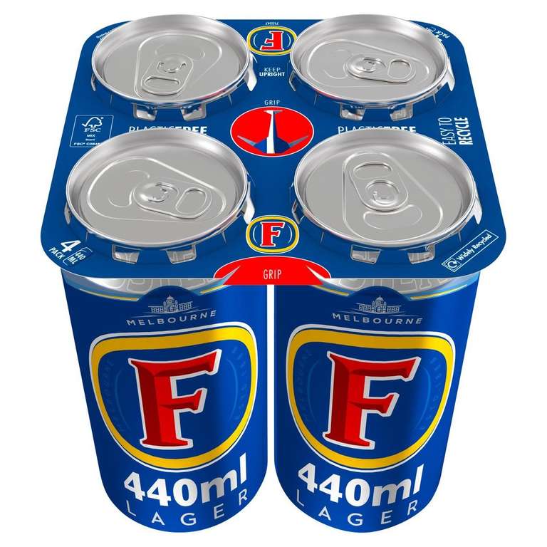Fosters lager 4x440ml £3.01 found at Morrisons, Llanelli