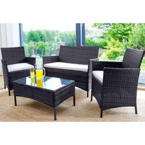 Rattan Garden Furniture Set 4 Piece Chairs Sofa Table Outdoor Patio Set - £88.60 with code (UK Mainland) @ Klieninteriors / ebay