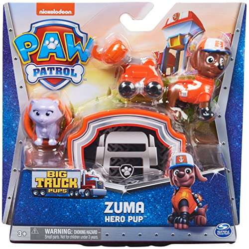 Paw Patrol Big Truck Pups Zuma Action Figure with Clip-on Rescue Drone,