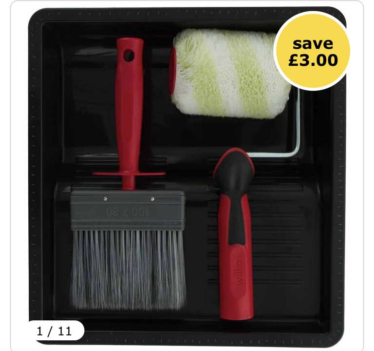 Wilko Small Exterior Paint Rollers and Brush 4 Piece Tray Kit £3 Free Click & Collect @ Wilko