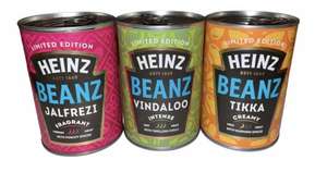 Heinz Limited Edition Beanz Jalfrezi 390g, Beanz Vindaloo 390g , Beanz Tikka Creamy 390g £1.80 each or 5 for £5