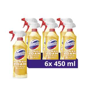 6 x Domestos Power Foam Citrus Blast, 450ml - Discount At Checkout (£10.65 / £9.98)