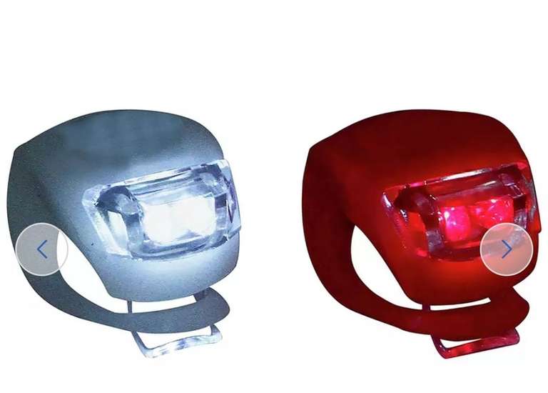 Challenge 2 Piece Silicone Front and Rear Bike Light Set £2 Free Click and Collect - Select Locations @ Argos