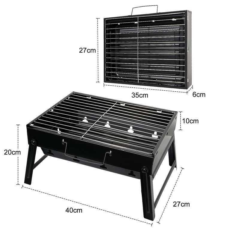Barbecue Grill, AGM Charcoal Grill Portable Folding BBQ Grill Barbecue Desk Tabletop Outdoor Stainless Steel Smoker