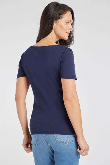 Boat Neck 100% Cotton T-Shirt (Sizes 12 - 26) - £3 + Free Delivery With Code @ Bonmarche