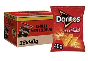 Doritos Chilli Heatwave Vegetarian Tortilla Chips, Perfect for Snacking 40g (Case of 32) £12.80 / £11.52 Subscribe & Save @ Amazon