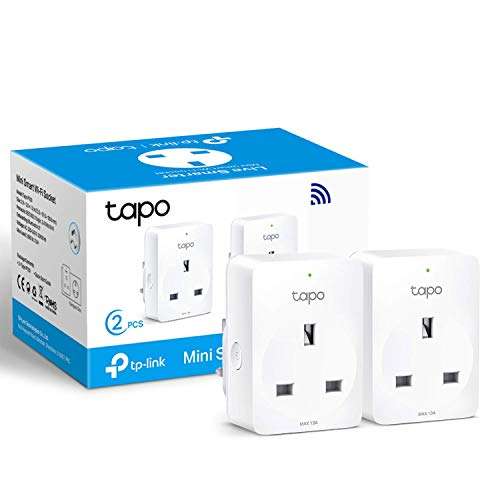 TP-Link Tapo Smart Plug Wi-Fi Outlet, Wireless Smart Socket, No Hub Required - Tapo P100 (2-Pack) - £13.98 + £4.99 non prime @ Amazon
