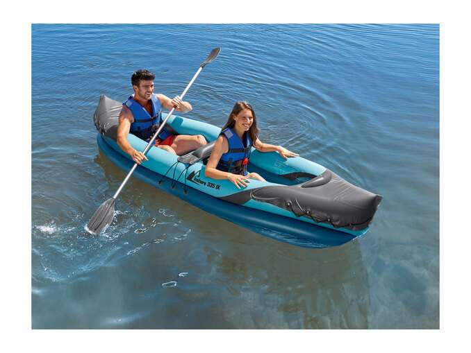BRAND NEW Crivit Two Person Inflatable Kayak With Waterproof  Bag Accessories 