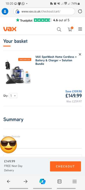 VAX SpotWash Home Cordless + Battery & Charger + Solution Bundle Deal