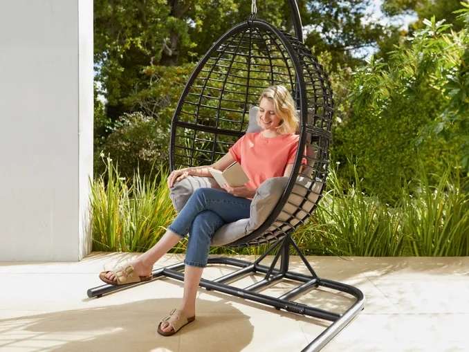 Livarno Home Hanging Egg Chair Buy 1 Get 1 Half Price £225.99 For 2 Chairs From 25th May @ Lidl
