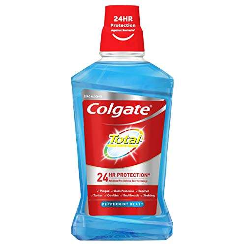 Colgate Total Peppermint Blast Mouthwash with CPC, 500 ml - W/Voucher (£1.14 / £1.07 S&S)