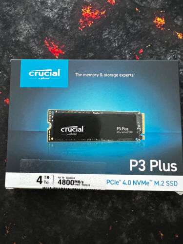 Crucial P3 Plus 4TB M.2 PCIe Gen4 NVMe Internal SSD - Up to 4800MB/s - £207.99 delivered, using code @ ecomputers.ltd / ebay