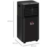 HOMCOM Black 4 in 1 9000 BTU Mobile Air Conditioner