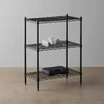 Amazon Basics 3-Shelf Storage Unit with Height Adjustable Shelves and Adjustable Levelling Feet - 340kg Max Weight, Black - £23.94 @ Amazon