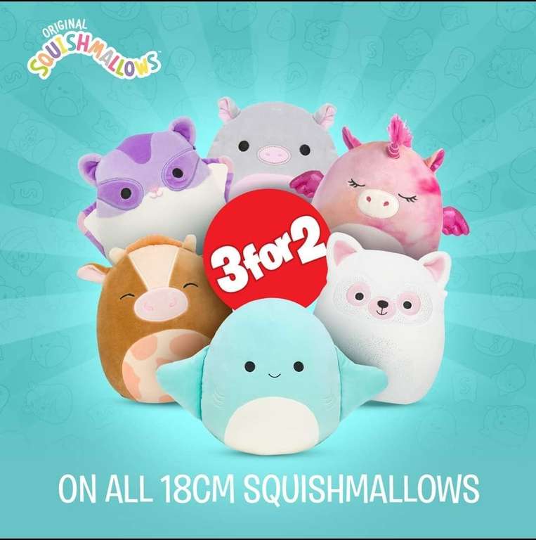 3 for 2 Squishmallows - Various Styles Smyths Toys - £17.98 free Click ...