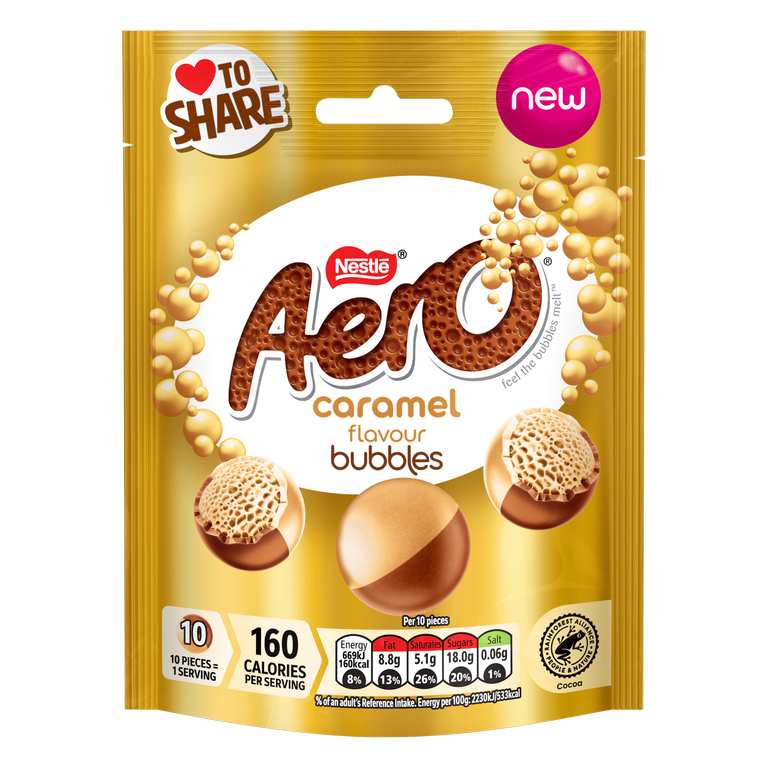 Aero Chocolate Caramel Bubbles Bag - 90g (instore - Redcar)