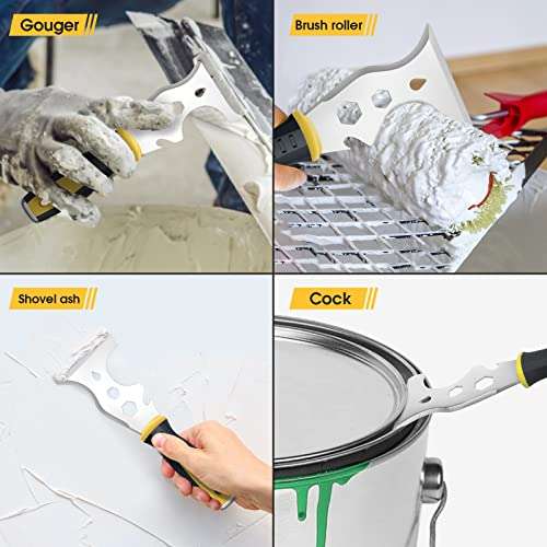 Scraper Tool, Stainless Steel 13-in-1 Painters Tool, Professional Multi Paint Stripper Tool £6.79 @Amazon