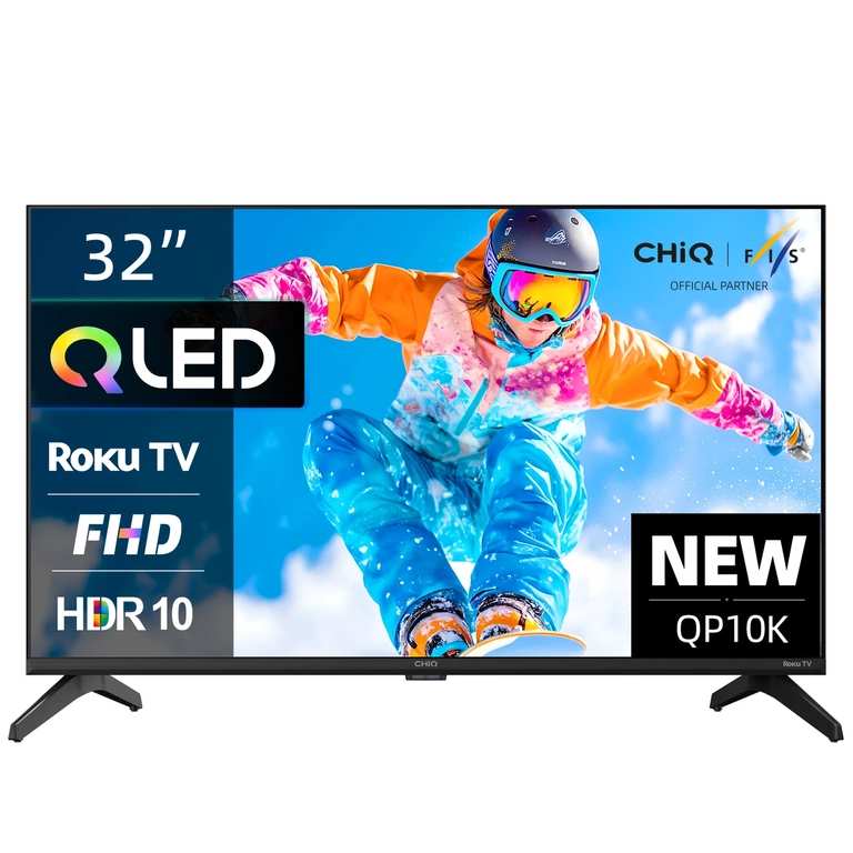 CHiQ 32QP10K HD Smart QLED Roku TV HDR10 - 2 Year Warranty - Welcome Offer App Only