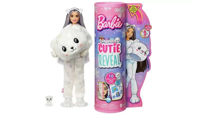 Barbie Cutie Reveal Snowflake Sparkle Polar Bear Doll - 30cm - £13.52 with free collection @ Argos