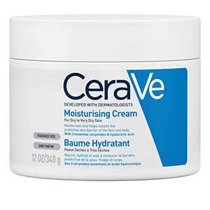 CeraVe Moisturising Cream for Dry to Very Dry Skin 340g with Hyaluronic Acid & 3 Essential Ceramides (£9.82/£8.79 on S&S)