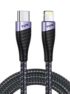 TOPK USB C to Lightning Cable 6ft/2M Nylon Fast Charging Cord (MFi Certified) (FBA TopkDirect)