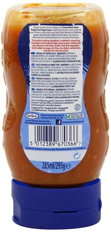 Encona Original Hot Pepper Sauce 280ml 2 for £1 (Ashton in Makerfield)