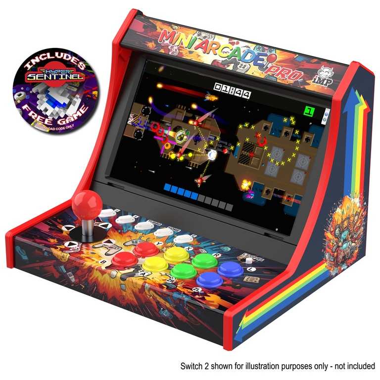 iMP Mini Arcade Retro Cabinet + Hyper Sentinel Game (for Nintendo Switch / Switch OLED / Switch 2) - Free Click & Collect