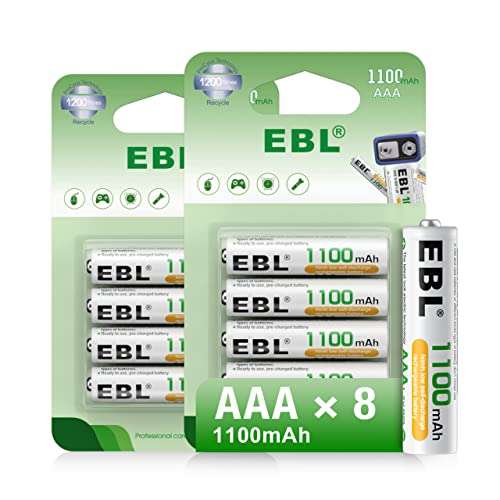 2 x 4 pack EBL AAA Rechargeable Batteries 1100mAh Ready2Charge Triple A NiMH Battery, EBL Stores/FBA