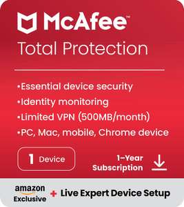 McAfee Total Protection 2023 1 device - £10.99 @ Amazon