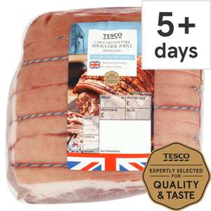 Tesco Large Pork Shoulder Joint £3.50 per KG Clubcard price