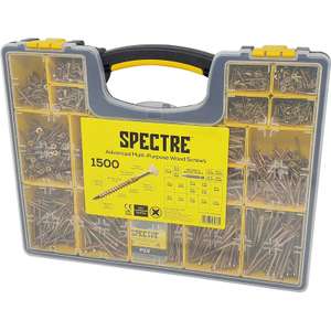 Spectre Screw Organiser Pro 1500 Multi-Purpose Wood Screws with Impact Bits - £26.99 - via App Discount - Free Click & Collect