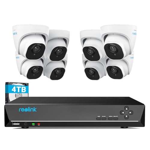 Reolink 4K PoE Camera Security System, 8X 4K Security Camera Outdoor, 16CH 4K NVR with 4TB HDD (apply voucher) Sold by ReolinkEU