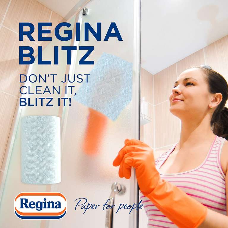 Regina Blitz Household Towel, 560 Super-Sized Sheets, Triple Layered Strength, 8 Rolls - £10.80 or less with Sub & Save