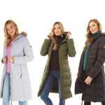 Trespass Womens Audrey Waterproof Padded Hooded Long Jacket - Various Colours