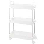 Ronlap 3 Tier Storage Trolley, Narrow Storage Unit with Handle, Hook, Lock Wheels with code Sold by Duolindo FBA
