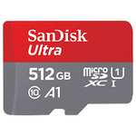 SanDisk 512GB Ultra microSDXC card + SD adapter up to 150 MB/s with A1 App Performance UHS-I Class 10 U1 £37.95 @ KAZA UK / Amazon