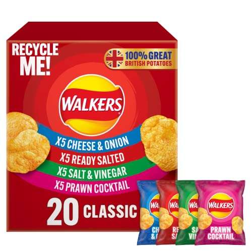 Walkers Classic Variety Multipack Crisps Box, 20x25g - discount applied at checkout (£3.52 / £3.28 with S&S)
