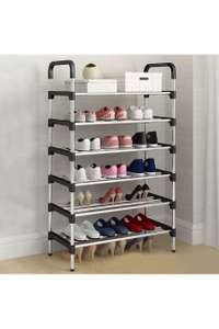 6 Tiers Shoe Rack Organizer Stainless Steel Stackable Space Saving Shoe Shelf - (UK Mainland) Sold & Delivered by Living and Home