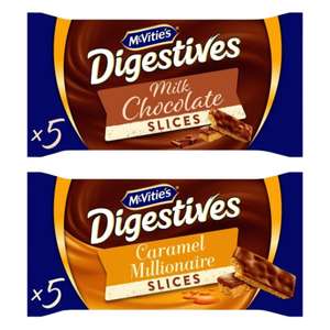 McVitie's Digestives Slices 5 Pack (Milk Chocolate / Caramel Millionaire)