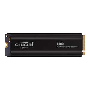 2TB Crucial T500 Heatsink, M.2 (2280) PCIe 4.0 (x4) NVMe SSD, 7400MB/s Read, 7000MB/s Write. PlayStation PS5 Compatible. LN142100