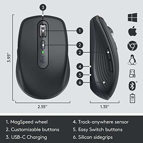 Logitech MX Anywhere 3 Compact Performance Mouse 4000DPI Sensor/USB-C/Custom Buttons £59.99 delivered @ Amazon
