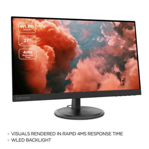 Lenovo D27-30 27 Inch Full HD (1080p) Monitor (VA Panel, 75Hz, 4ms, HDMI, VGA, AMD FreeSync) - Raven Black - £99.99 @ Amazon