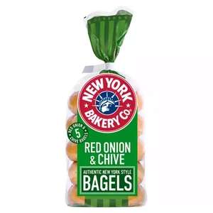 New York Bakery Co Red Onion & Chive Bagels + 50p in your Asda cashpot