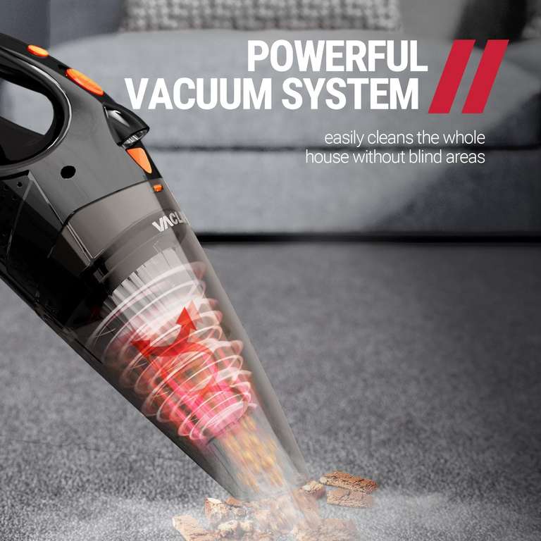 VacLife Handheld Vacuum, Cordless with 2 Filters, Orange (VL189) with voucher sold by vaclife-uk