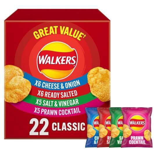 Walkers Classic Variety Multipack Crisps 22 Box - £3.50 @ Asda
