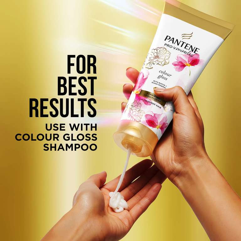 Pantene Colour Shampoo Conditioner Set + Leave-In Conditioner Spray, Transform Damaged Coloured Hair, 400/275 /145ml