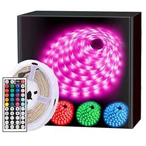 5M RGB Colour Changing LED Lights Full Kit with IR Remote - £5.52 using voucher @ Sold by Govee UK / Fulfilled By Amazon