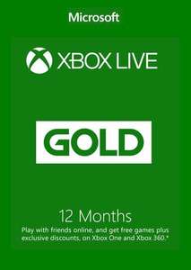 12 Month Xbox Live Gold Membership - Global - Xbox One/360