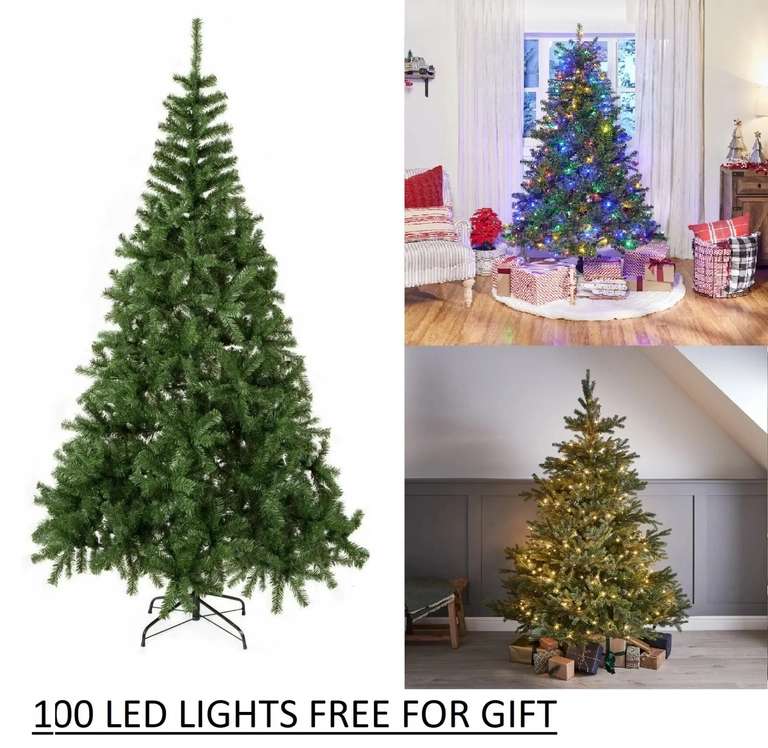 6ft Christmas Tree with Metal Stand & 100 LED Lights at eBay, Only £24. ...